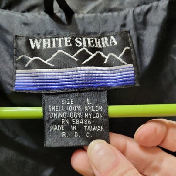 Vintage White Sierra Unisex Large Neon Windbreaker Warm Up Jacket Black Green - Picture 9 of 14